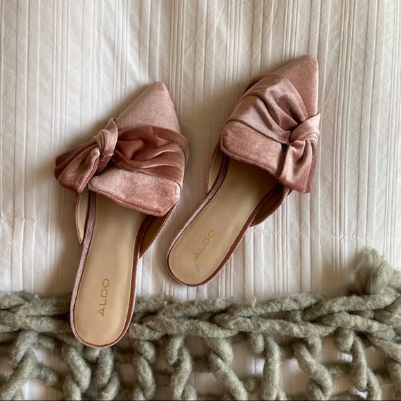 Aldo Shoes - Aldo Blush Velvet Slides // Sold